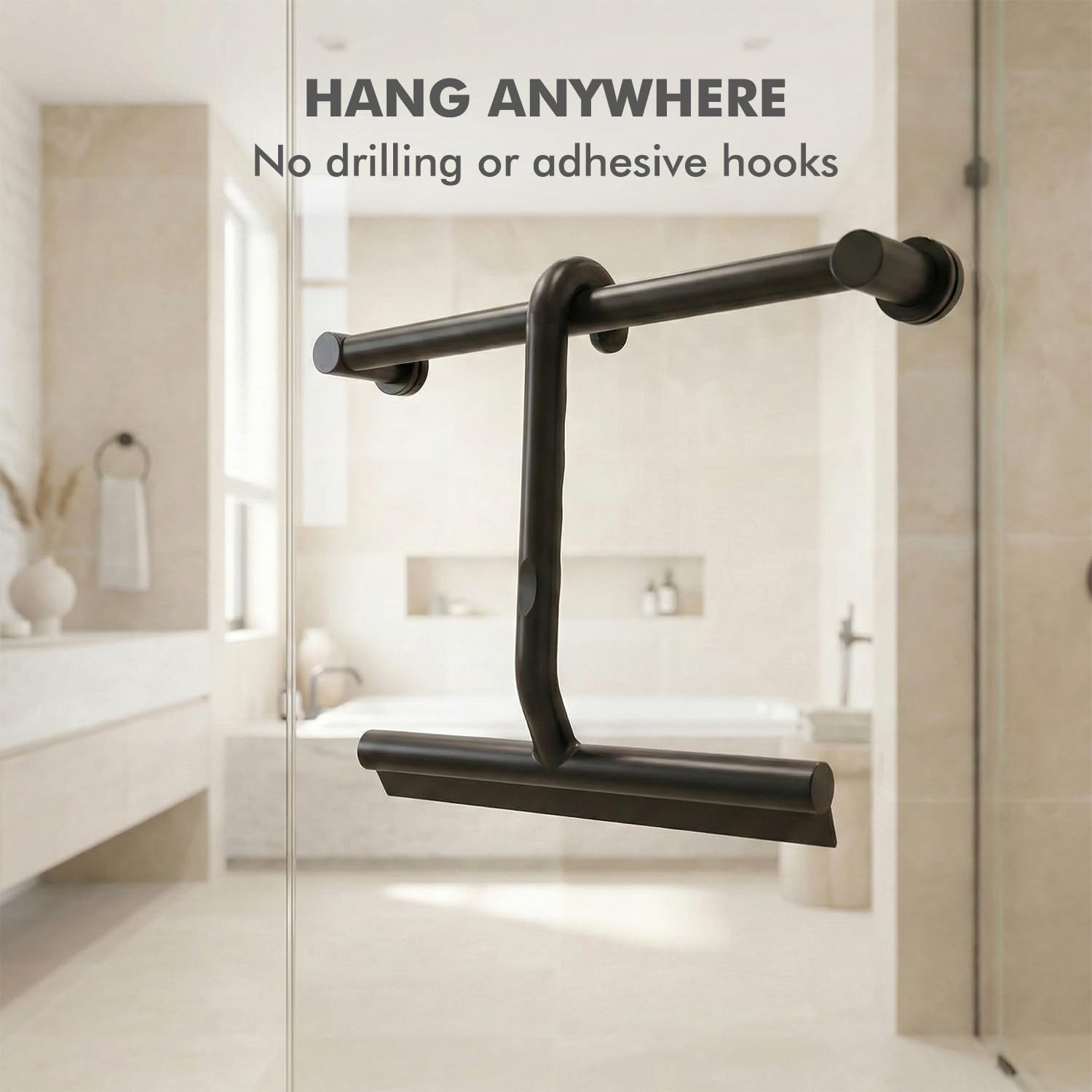 Shower Squeegee with Built-in Hook Design Bathroom Cleaner for Shower, Window