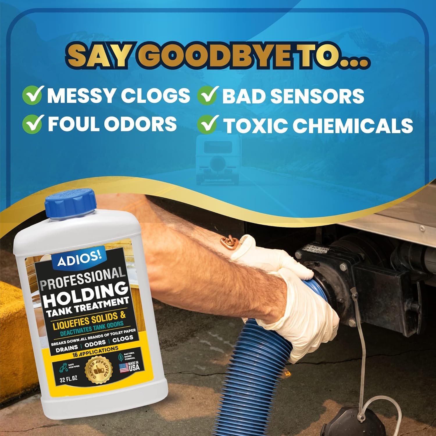 RV Holding Tank Treatment and Deodorizer – Digests Size: 32 Fl Oz (Pack of 1)