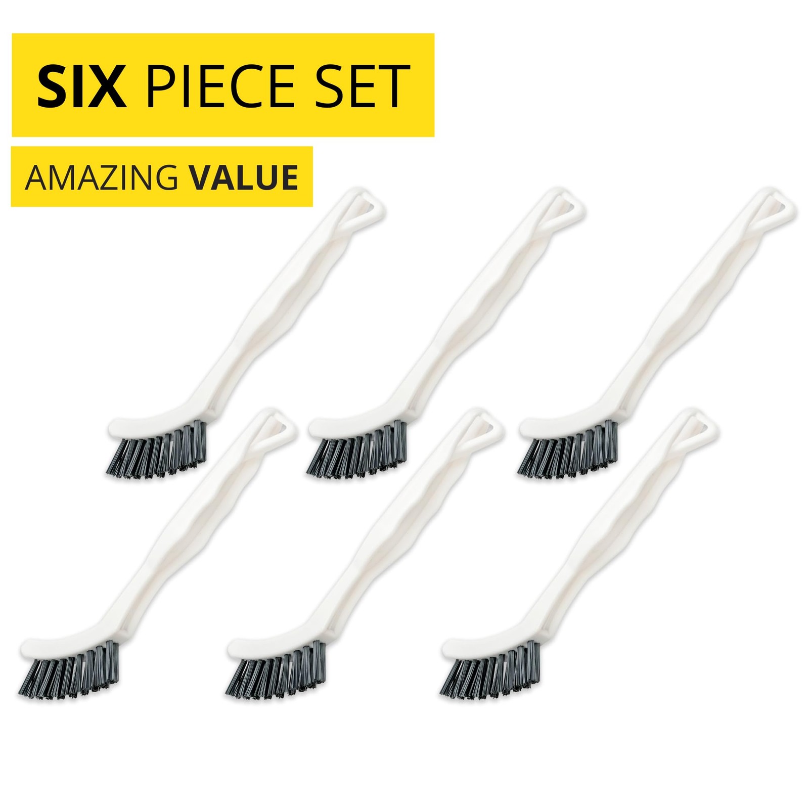 6-Pack Grout Cleaner Brush Scrub Set – Stiff Bristle Scrubbing & Detail Clean…