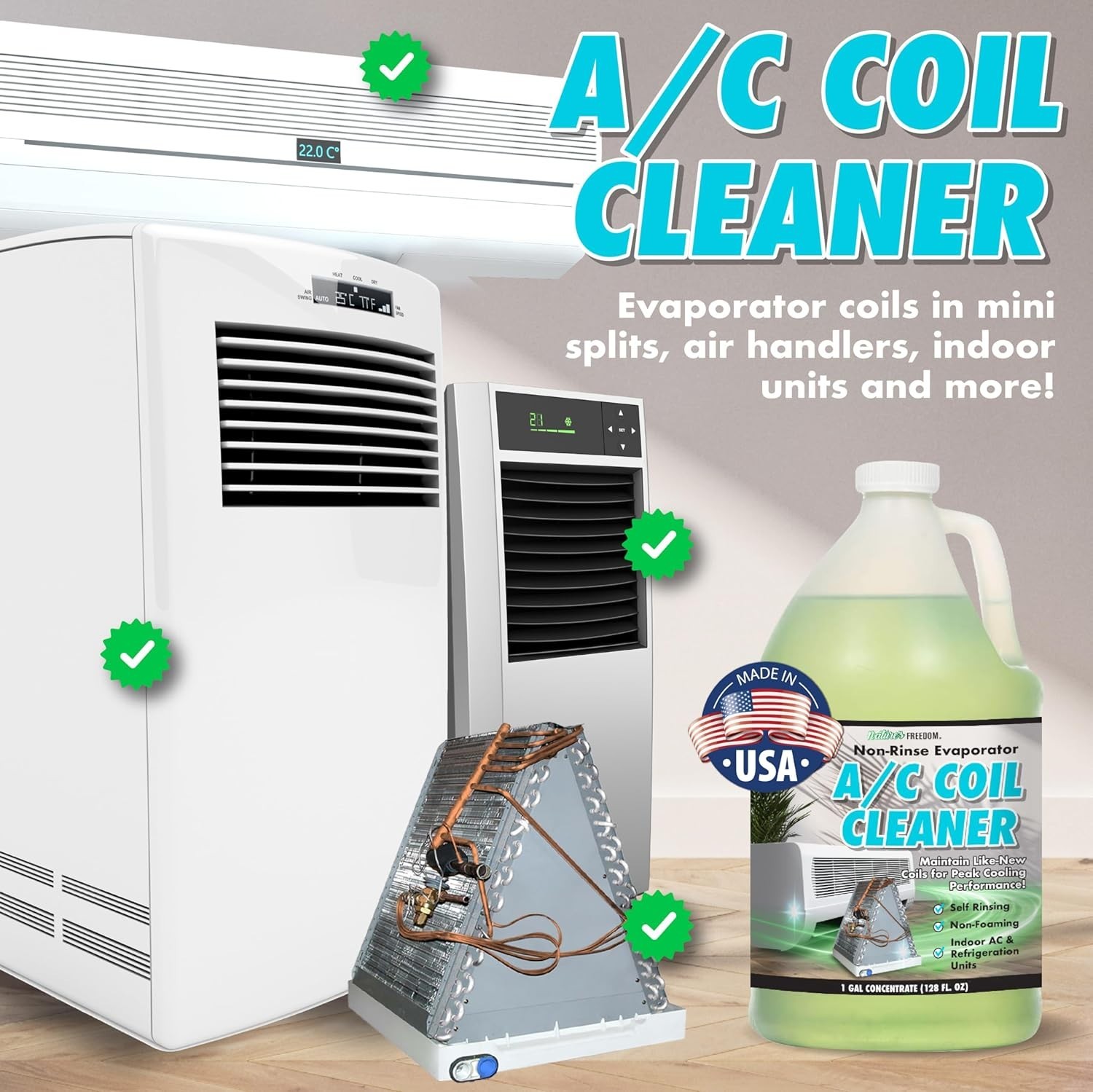 Nature’s Freedom Indoor AC Coil Cleaner with Pump Sprayer – 1 Gallon