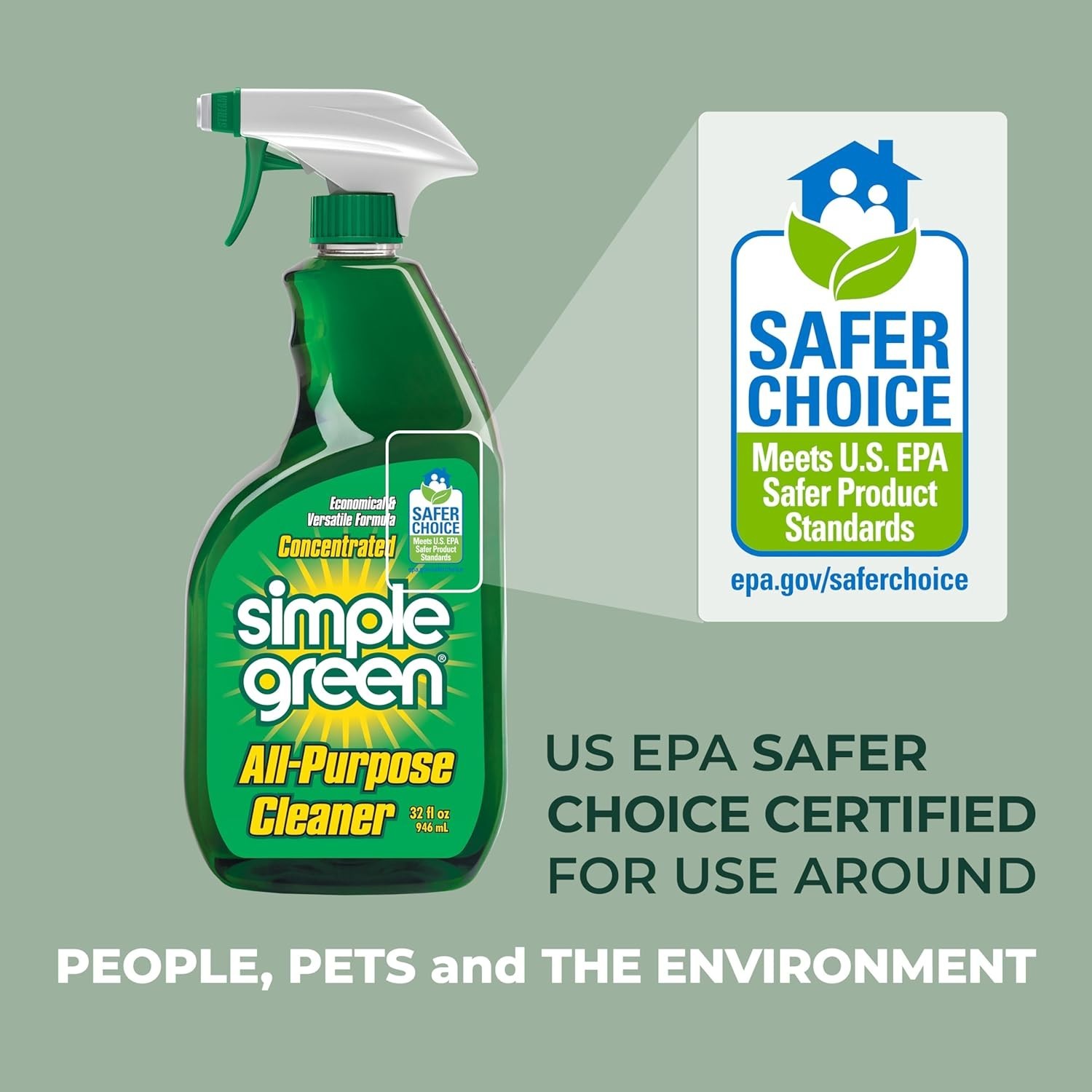 Eco-Friendly All-Purpose Cleaner – Simple Green 32 Oz – Non-Toxic, Pack of 3