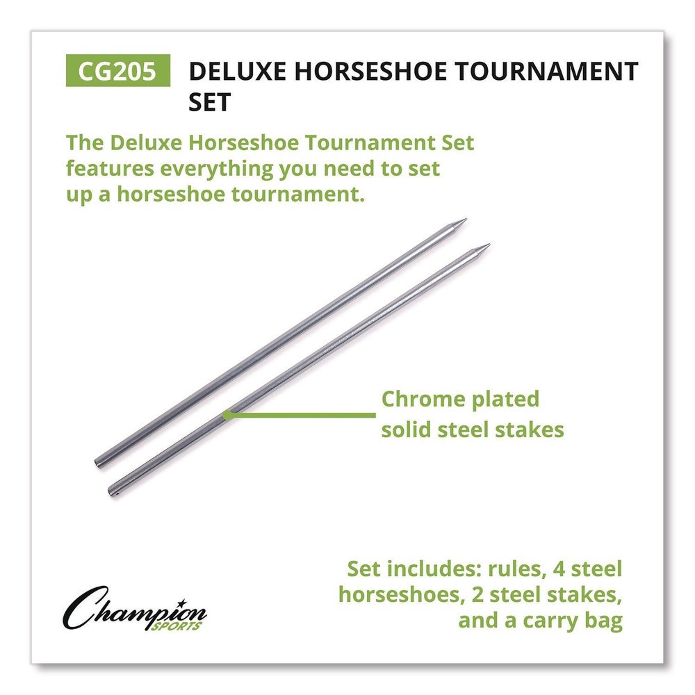 Champion Sports CG205 Deluxe Horseshoe Tournament Set (6/Set) New