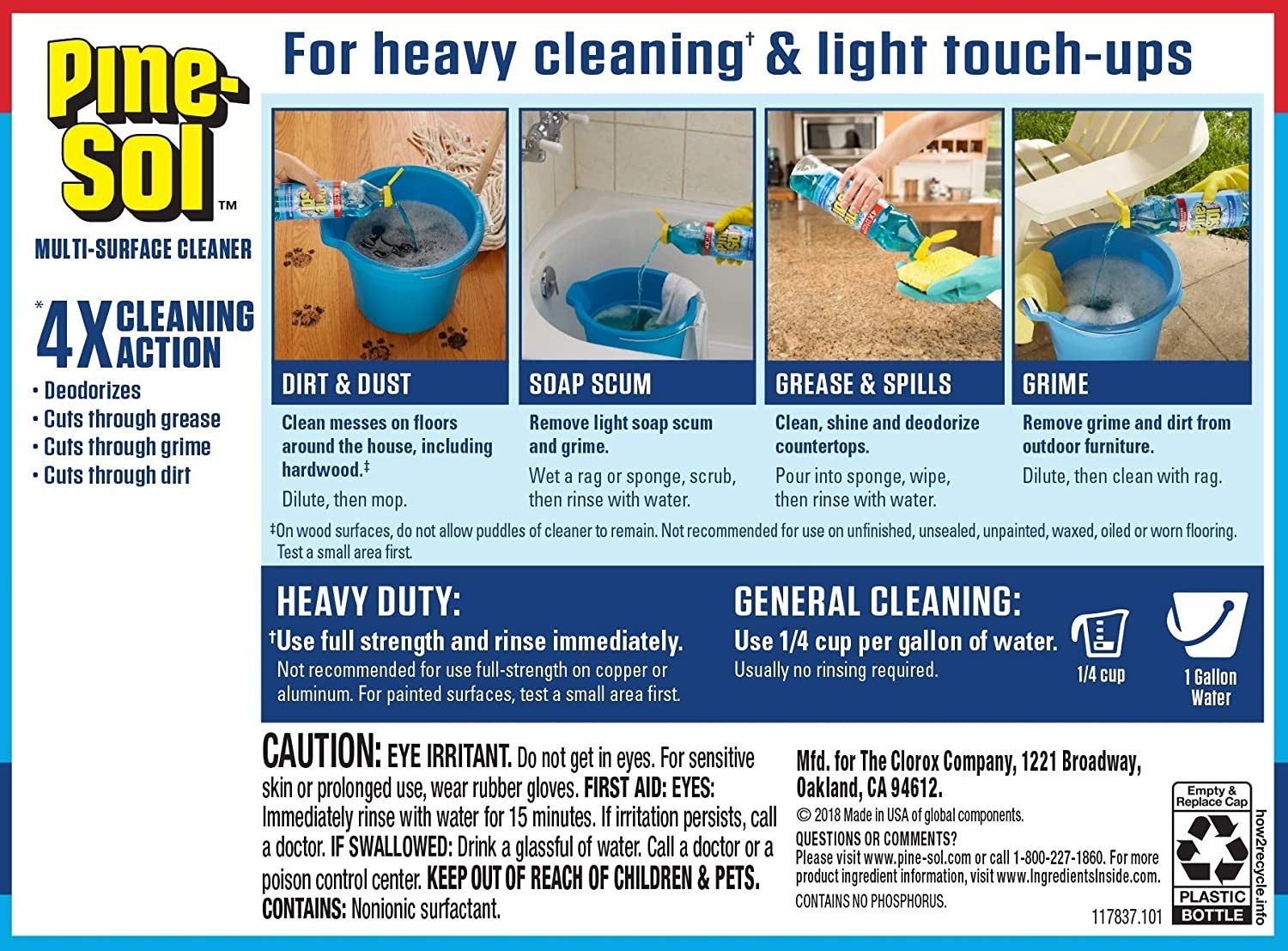 Pine-Sol Multiple Surface Cleaner 4X Cleaning Action Sparkly Wave Scent – 48 Oz.