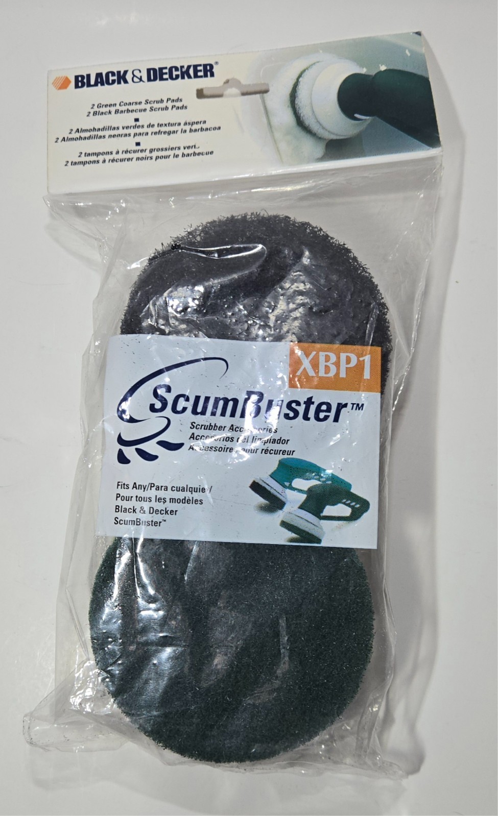 Black & Decker Scum Buster Scrub Pads XBP1 4 Pack Refill, Brand New