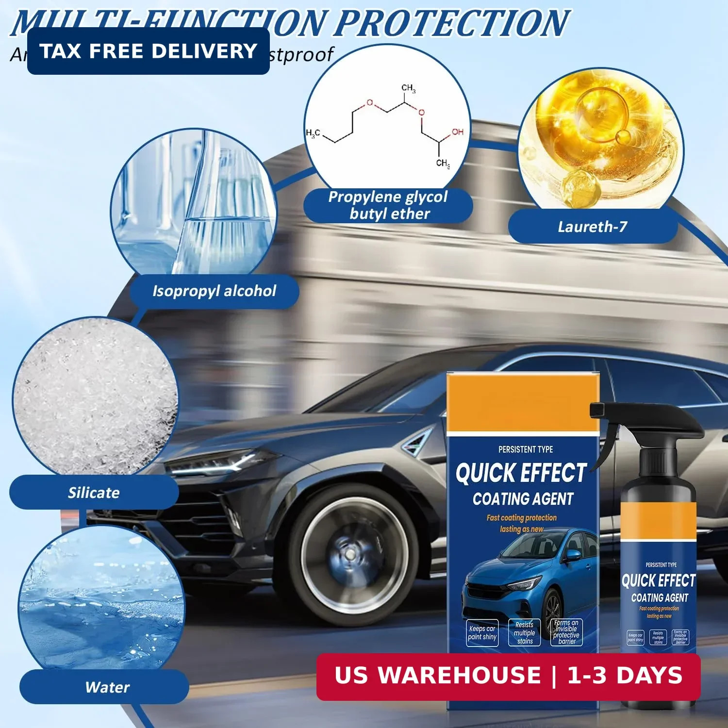 2Pcs Advanced Car Quick-Acting Coating Agent Spray, Quick Effect Coating Agent f