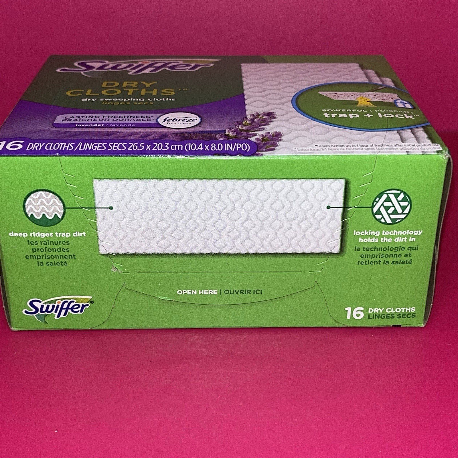 Swiffer Dry Sweeping Cloths Lavender Febreze Scent 16 Dry Cloths 2 Boxes