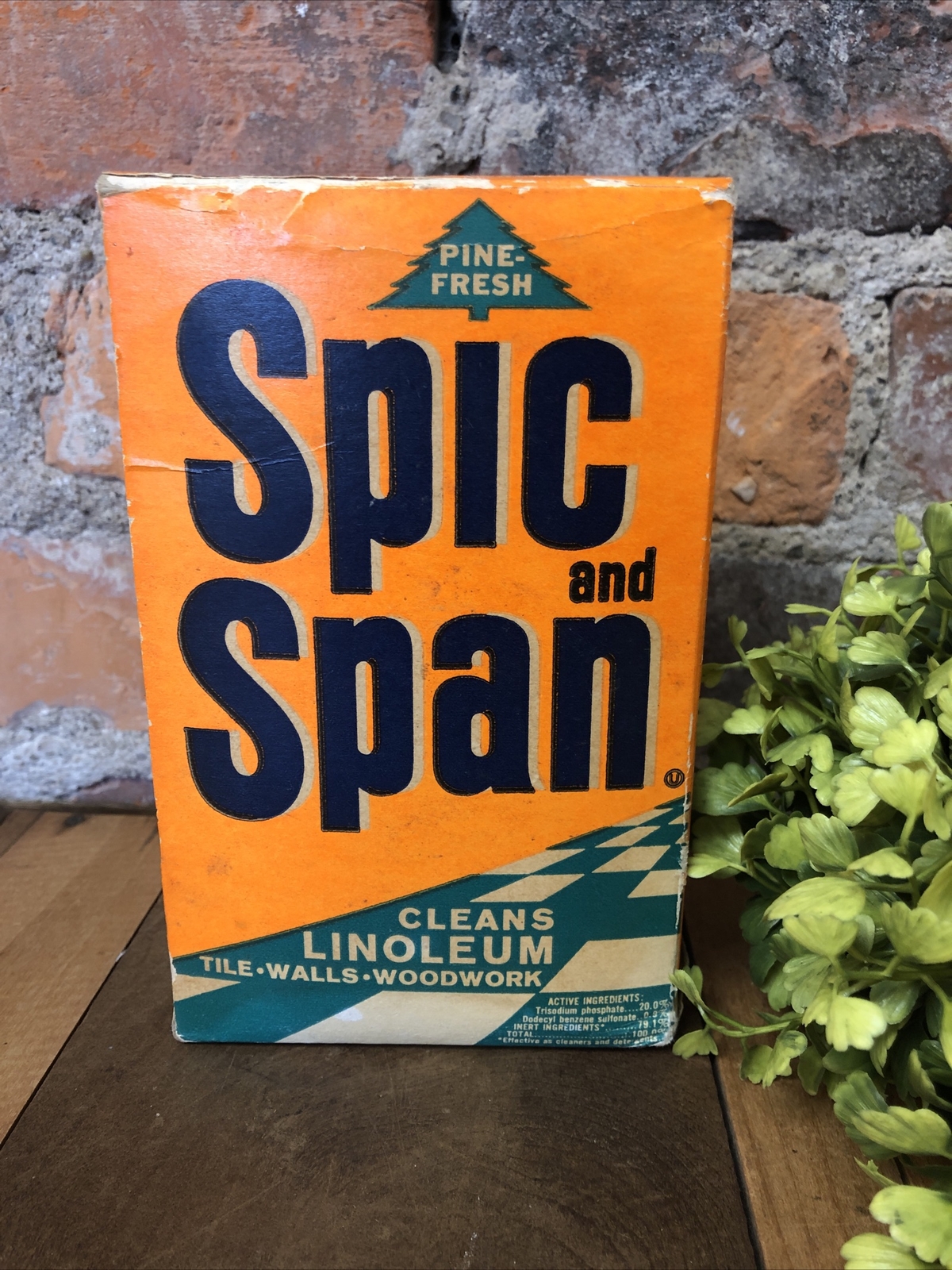 Vintage 50s Sealed SPIC and SPAN Box Soap Powder Cleaner Movie Prop Display