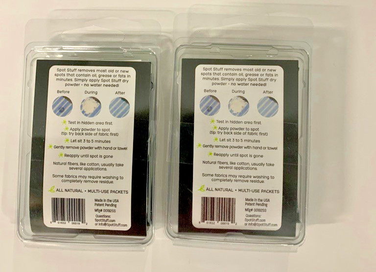 Lot of 48 Travel Size -1 case SPOT STUFF All Natural Dry Powder Stain Remover