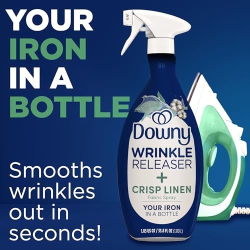 Downy Wrinkle Releaser Spray, Crisp Linen Scent, 33.8 Fl Oz, 2 Pack
