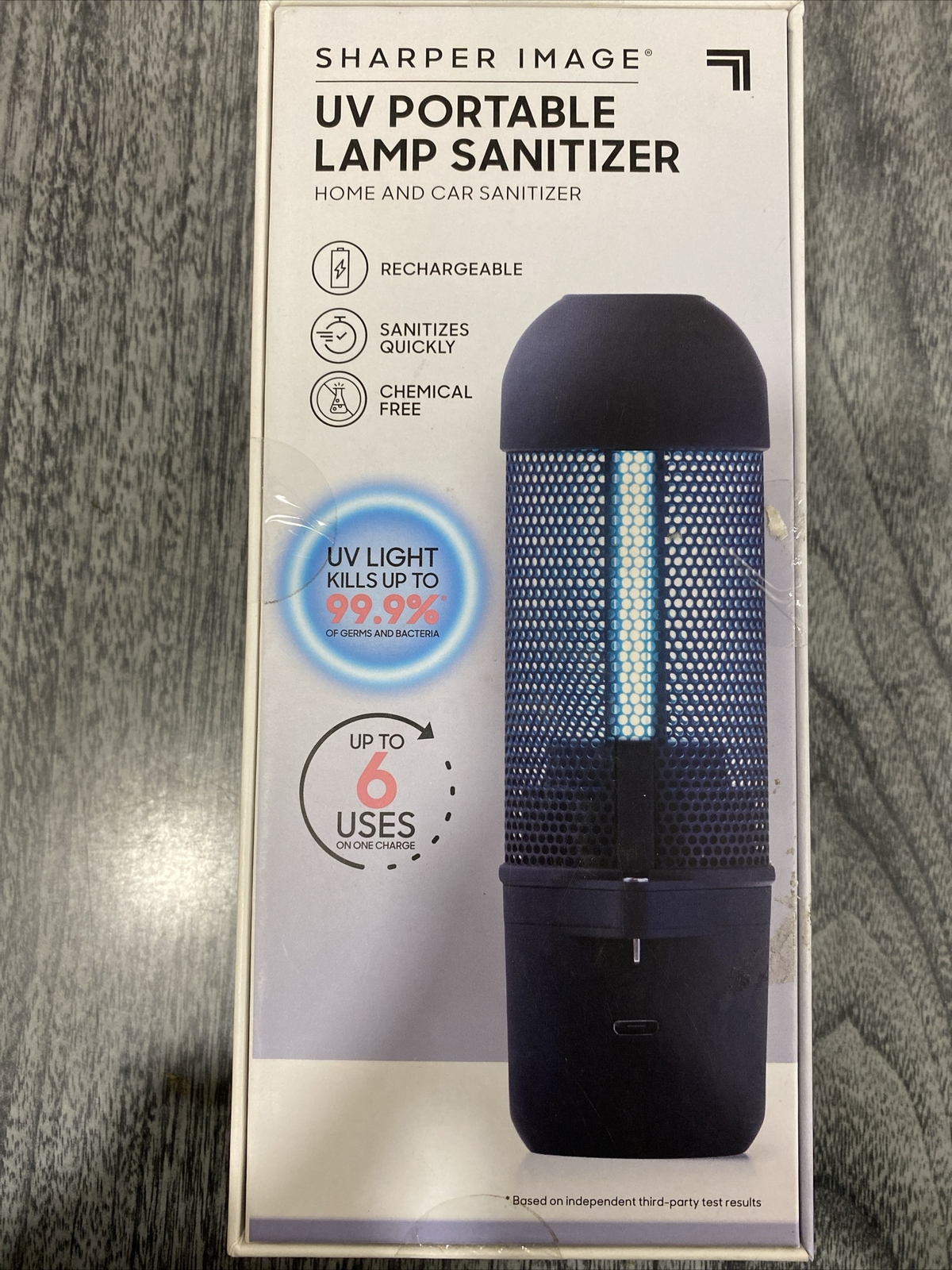 Sharper Image Home and Car Sanitizer Portable Lamp Sanitizer Black New in box