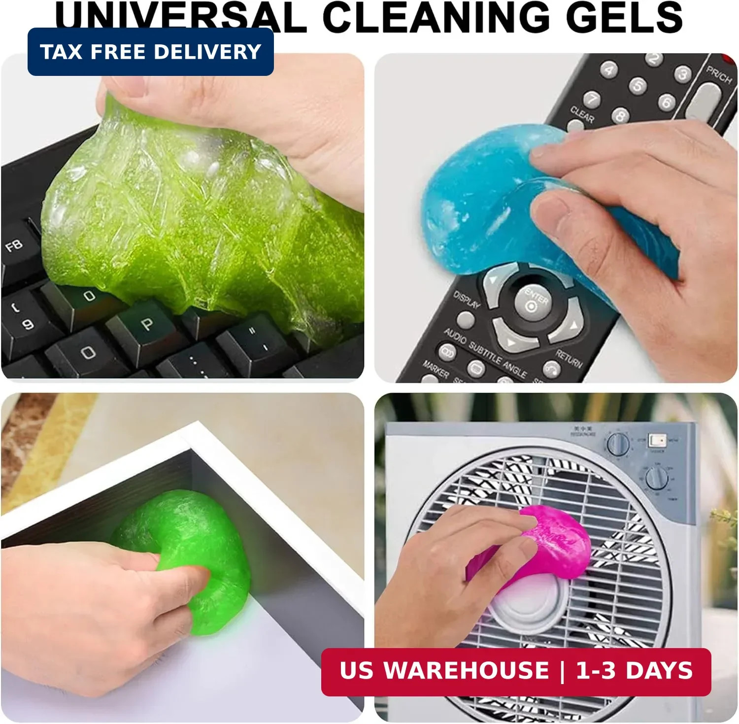 Car Cleaning Gels 4-Pack, Car Cleaning Putty Universal Auto Detailing Tools Car