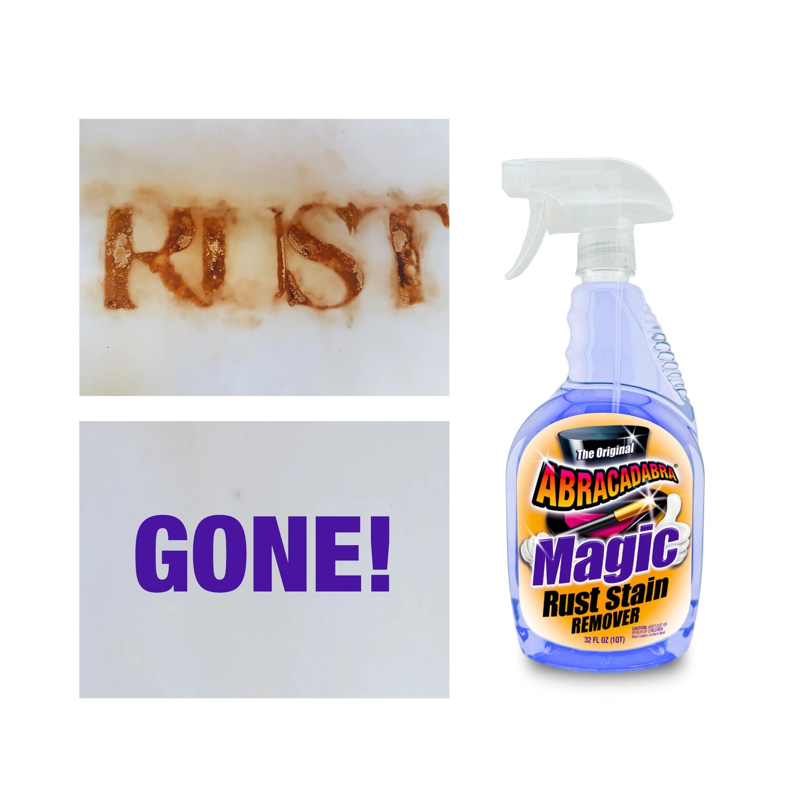 ® Magic Rust Remover 32oz – Premium Rust Stain Remover for Concrete, Fibergla…