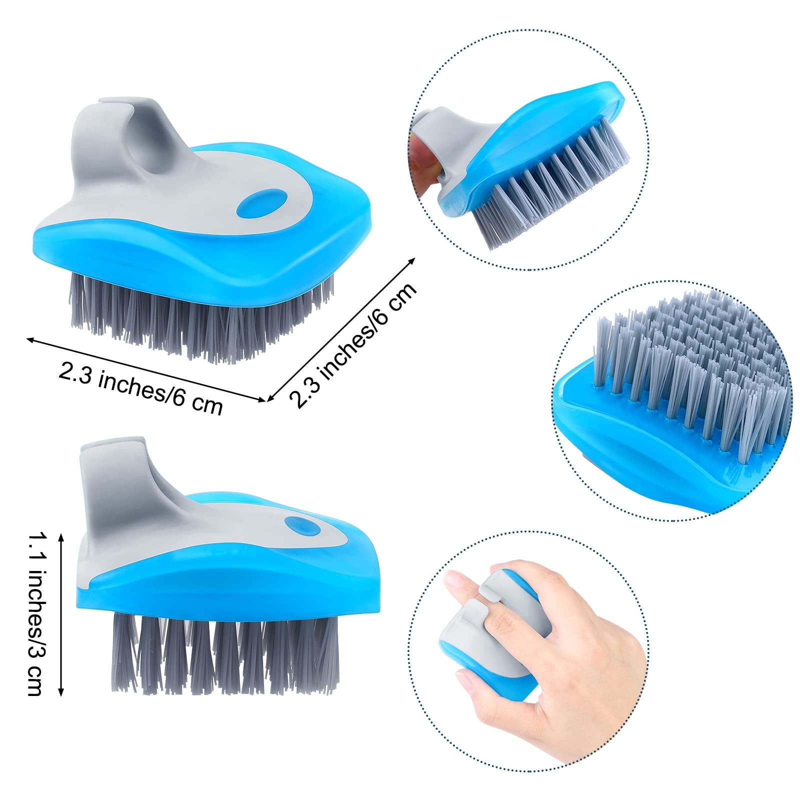 4 Pieces Vegetable Brush Potato Scrubber Brush Silicone Hard and Soft Side Fr…