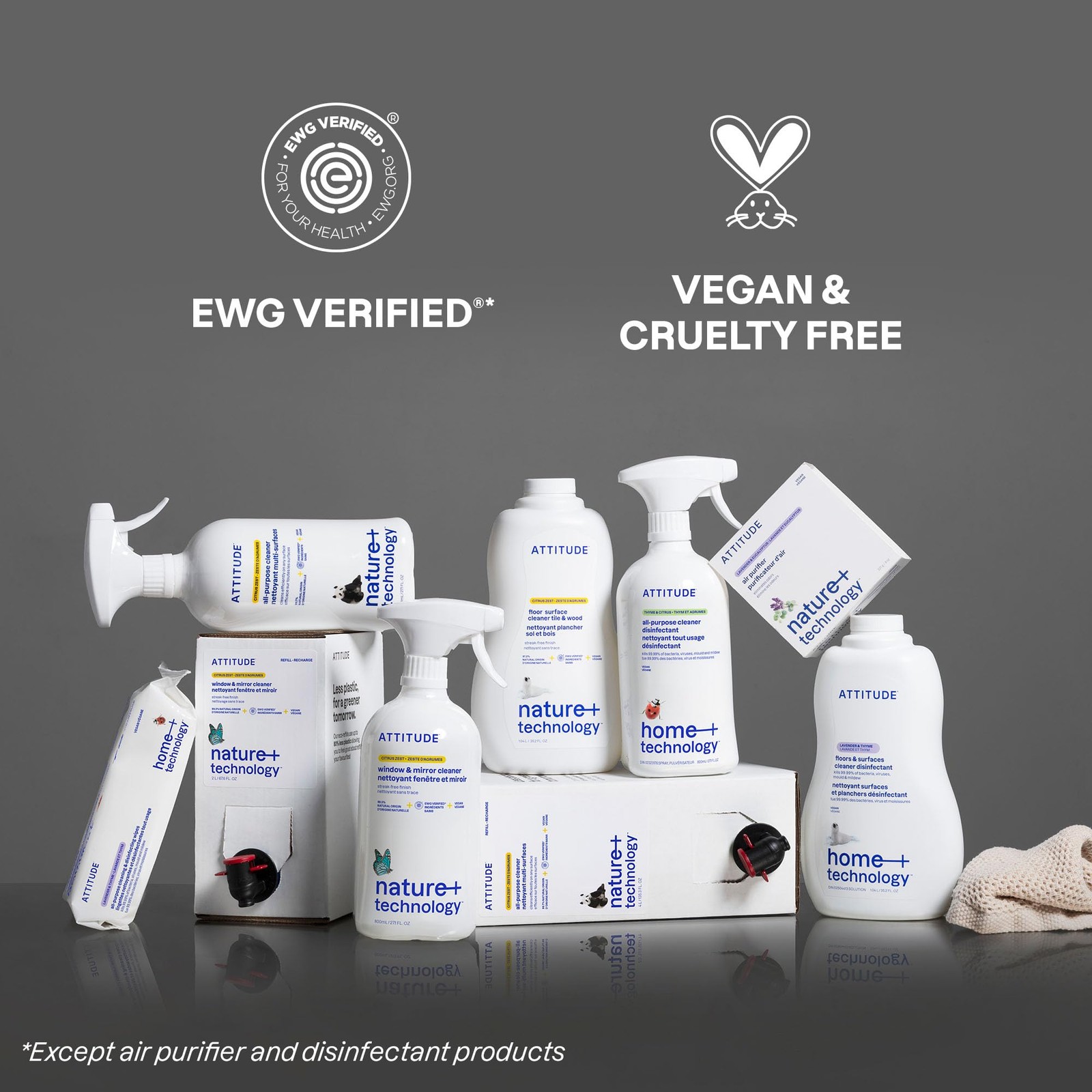 All Purpose Cleaner Spray Plant Based EWG Verified Vegan 27.1 Oz Streak Free Kit