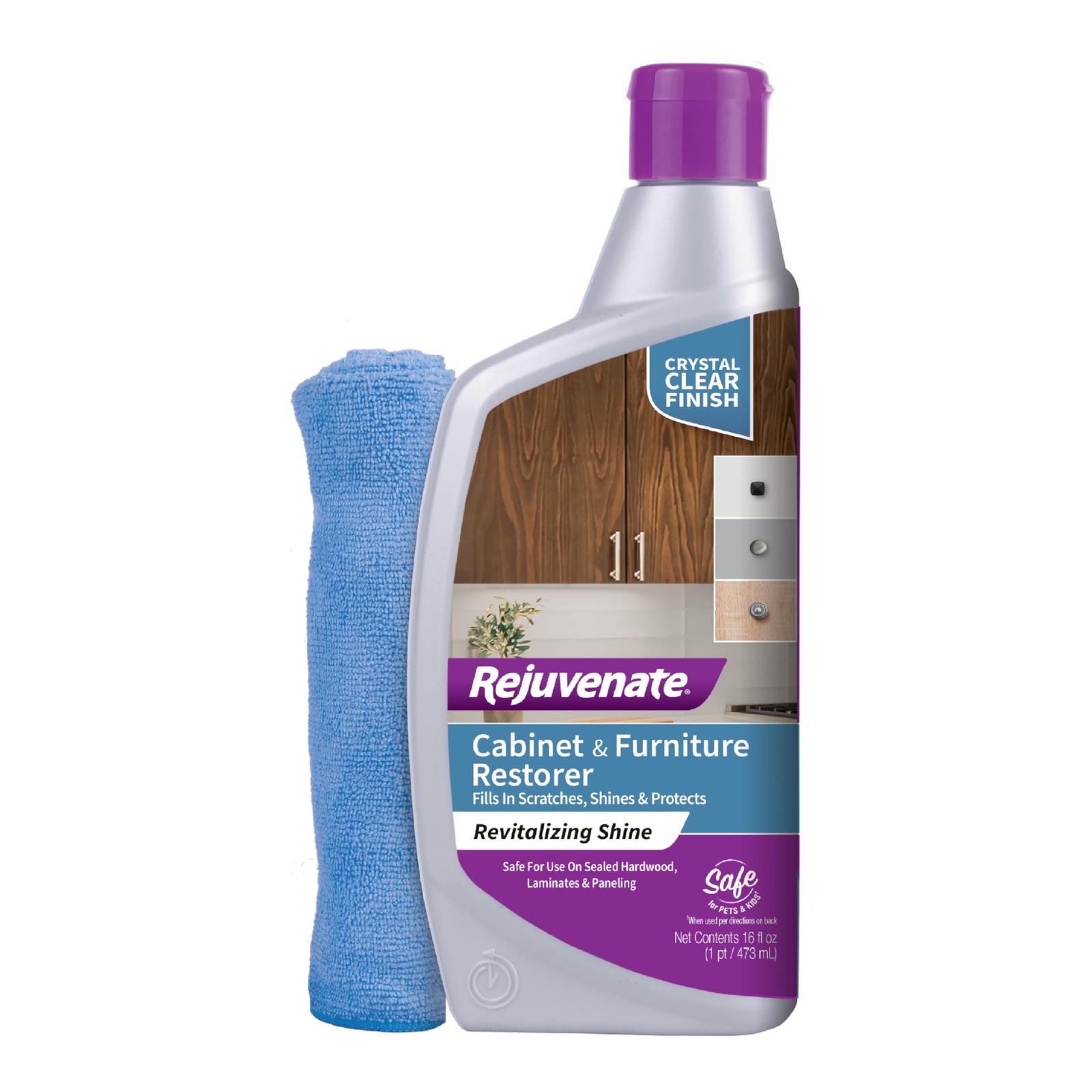 Rejuvenate Cabinet Furniture Restorer 16oz Revitalize Shine Protect Indoor Use