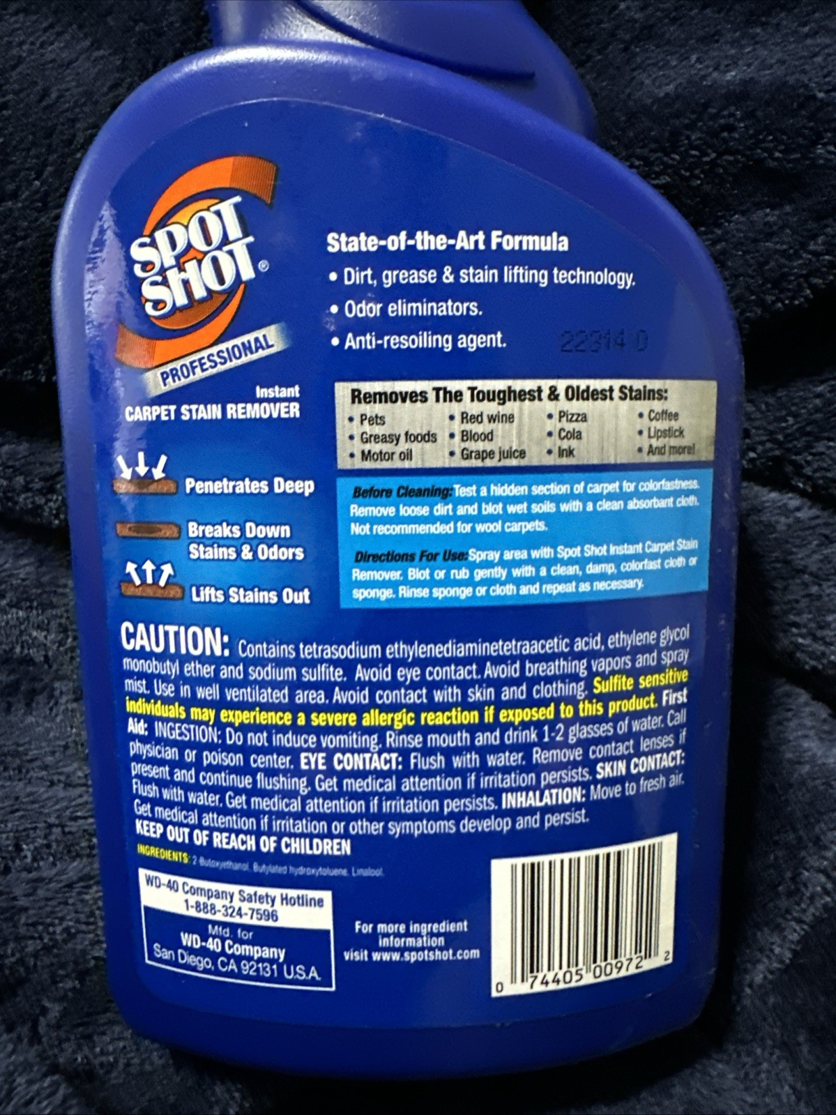Spot Shot Professional Instant Carpet Stain Remover with Trigger Spray, 32 OZ