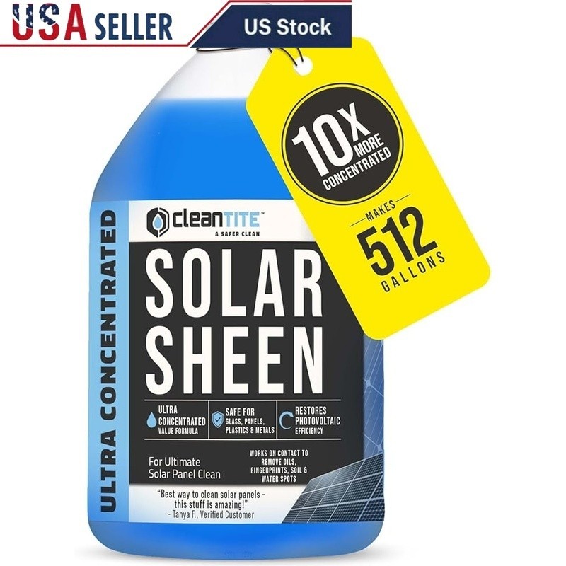 Super Concentrated Solar Panel Cleaner 1 Gallon Makes 512 Gallons Natural New