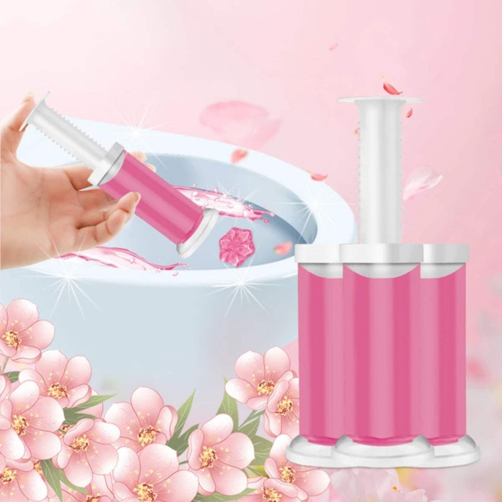 Air Fusion Floral Scent Toilet Cleaning Gel 56 Stamps 6.43oz 4 Pack
