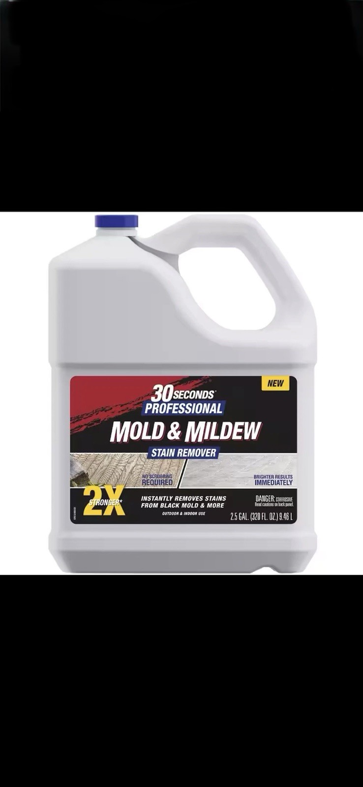 30 Seconds Professional Mold & Mildew Stain Remover Liquid 2X Stronger 2.5 gal