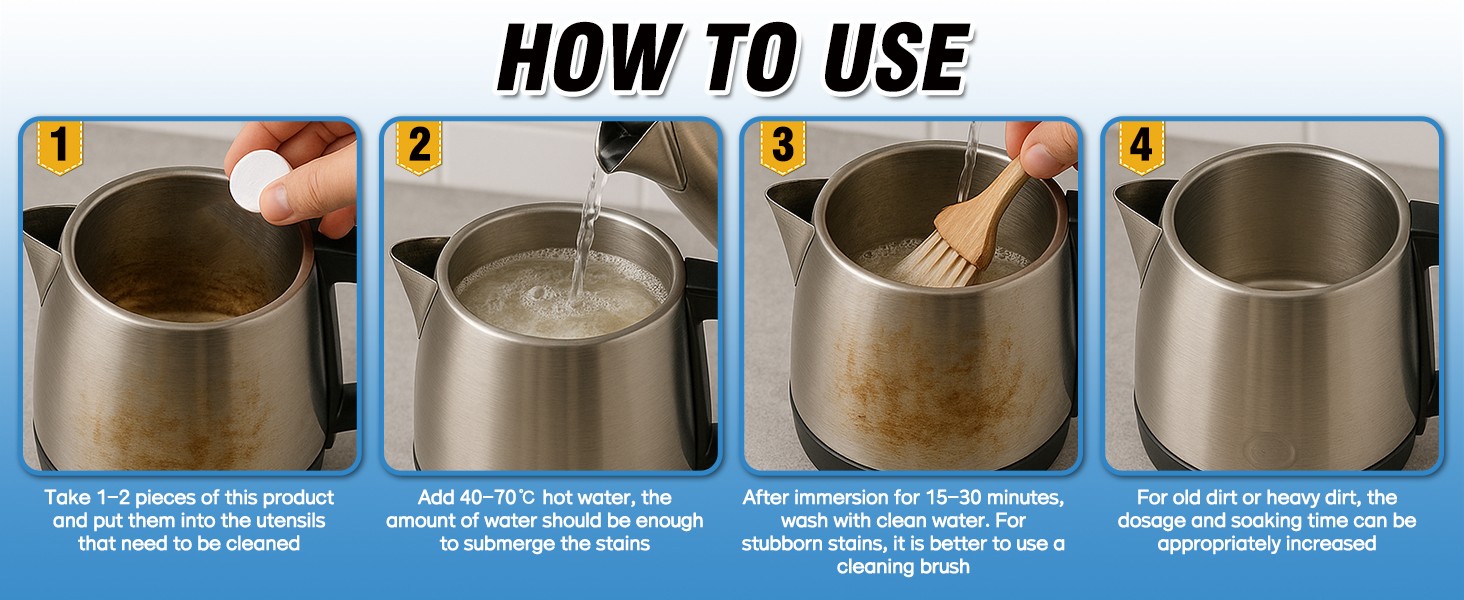 Kettle Descaler Tablet 36 Packs, Powerful Limescale Remover for Coffee Maker,