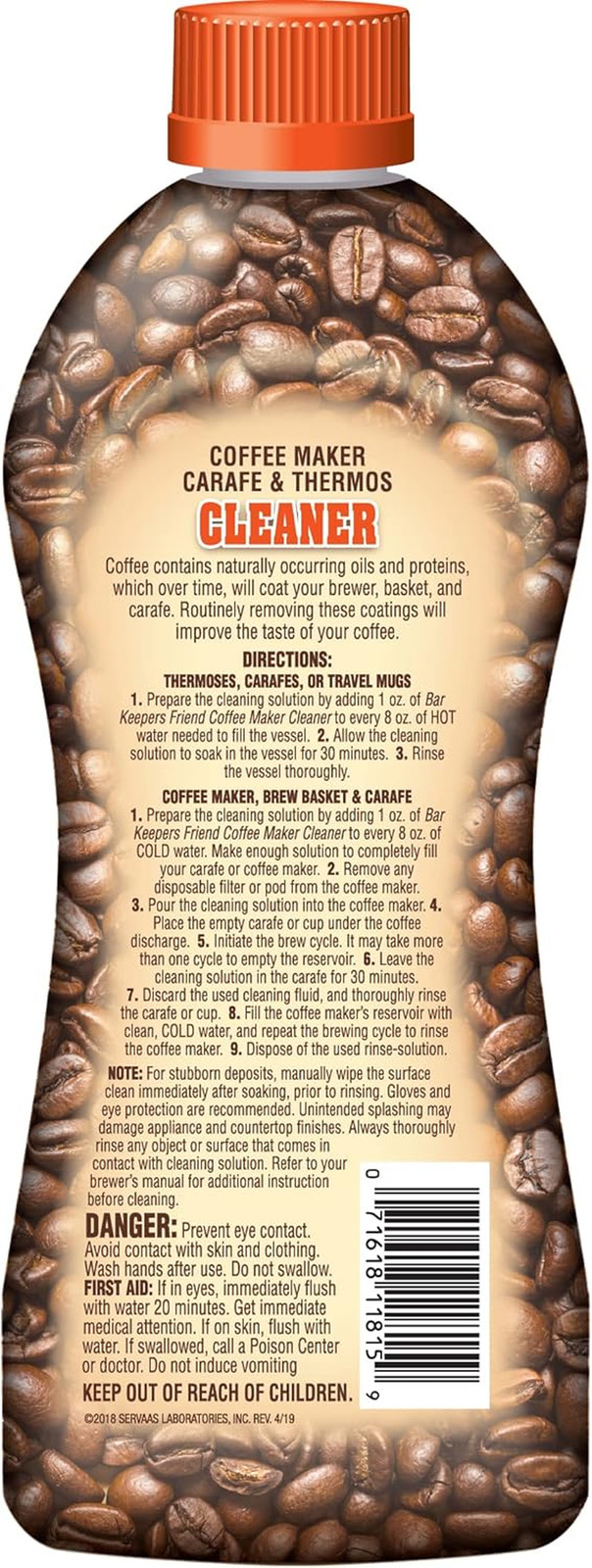 Coffee Maker Cleaner (2 X 12 Oz) Removes Stains & Oily Residue from Espresso Mac