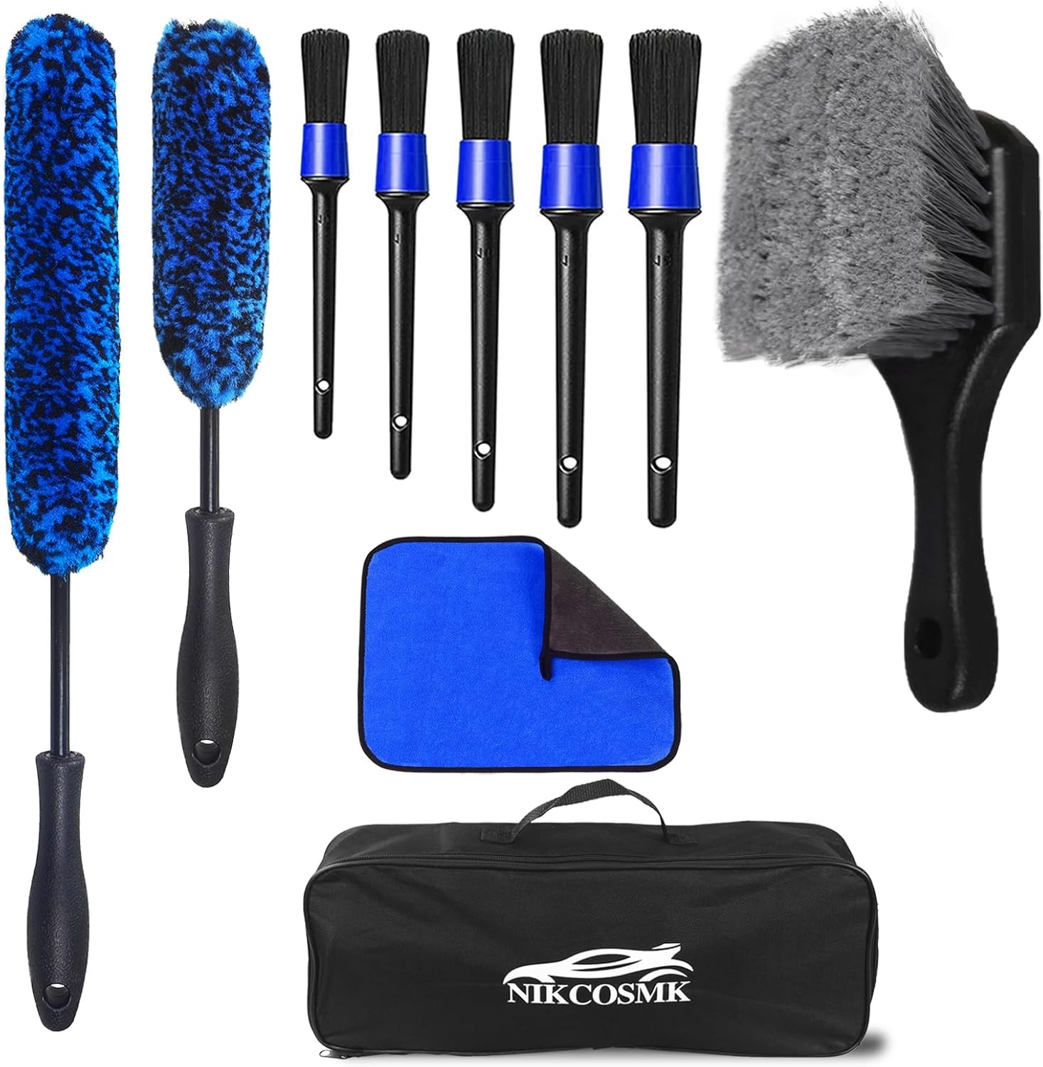 12Pcs Wheel Brush Kit for Cleaning Wheel & Tire, Wheel & Rim Brush,Car Detailing