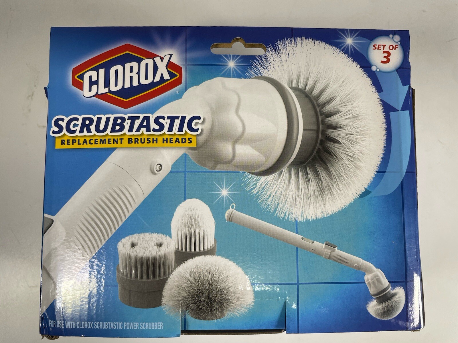 CLOROX Scrubtastic Replacement Brush Heads Set of 3 New