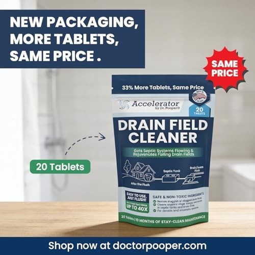 Dr. Pooper Drain Field Cleaner Tablets 20 Count Septic Tank Treatment
