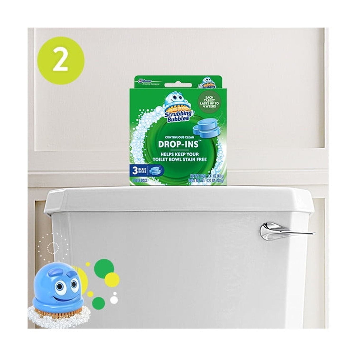 Continuous Clean Drop-Ins – One Toilet Bowl Cleaner , 5 Blue Discs, 7.05 oz