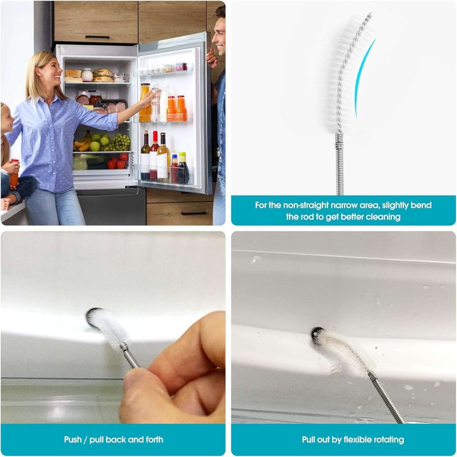Durable 61 Inch Nylon Drain Brush – Perfect for Narrow & Curved Pipes