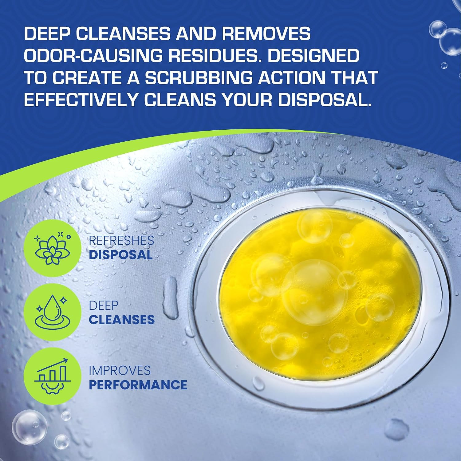 True Fresh Garbage Disposal Cleaner Tablets, Large 15G Drop-In Fresh Ocean Table