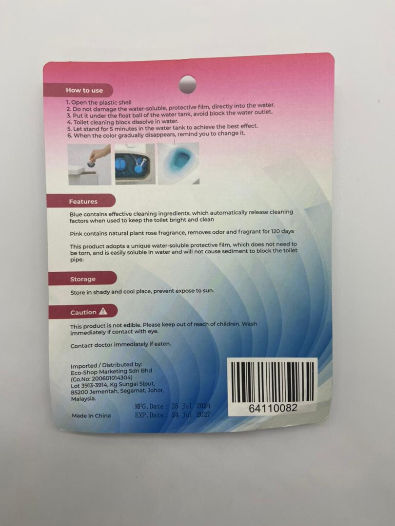 GANSO Rose Scent Toilet Bowl Cleaner Blocks – 3 Pack, Long-Lasting Freshness,