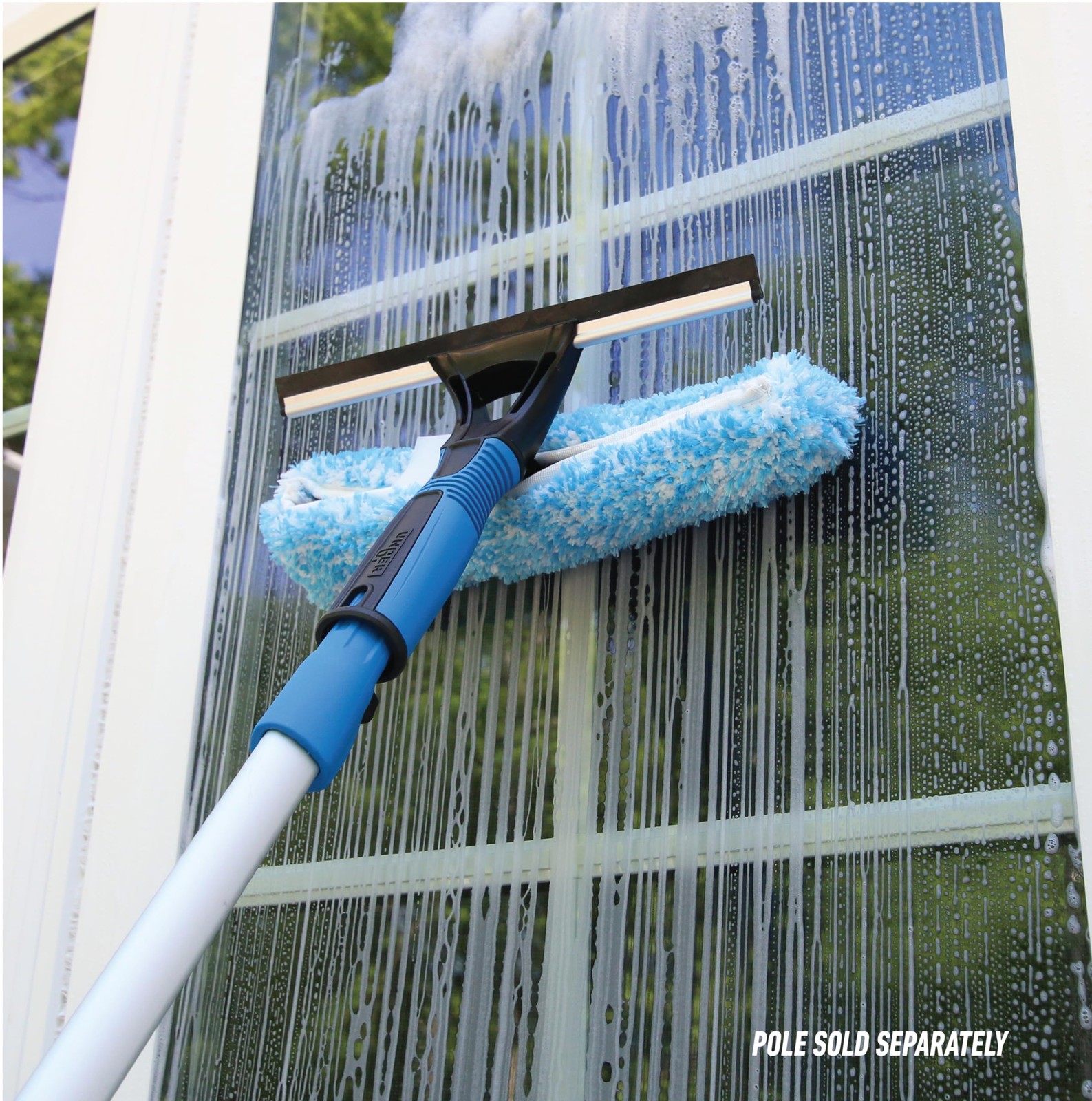 Professional Connect and Clean 2-in-1 Squeegee and Scrubber, 10” Window Clean…