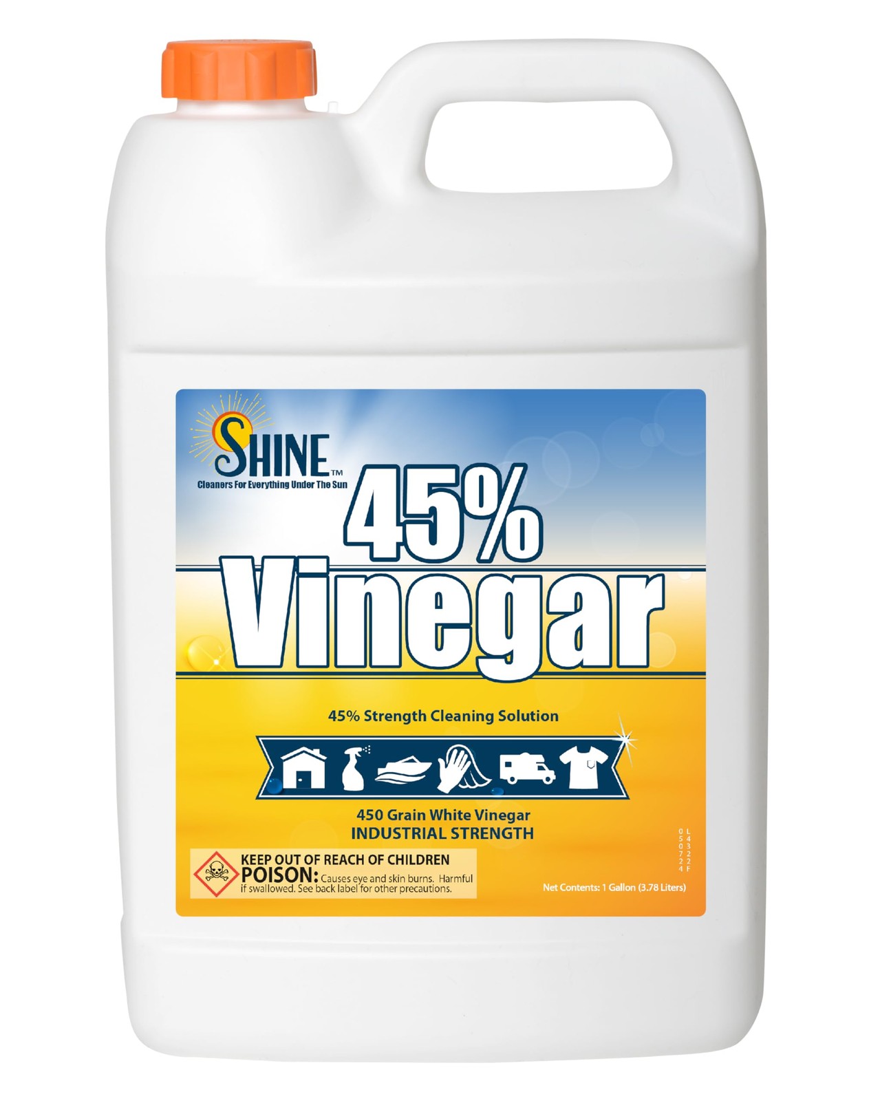 45 Percent White Vinegar, 450 Grain Vinegar Concentrate, 1 Gallon of Natural …