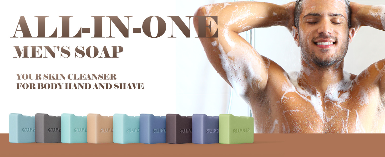Natural Soap for Men, Soap Bar with ential Oils, Cold Pred Bar Soap