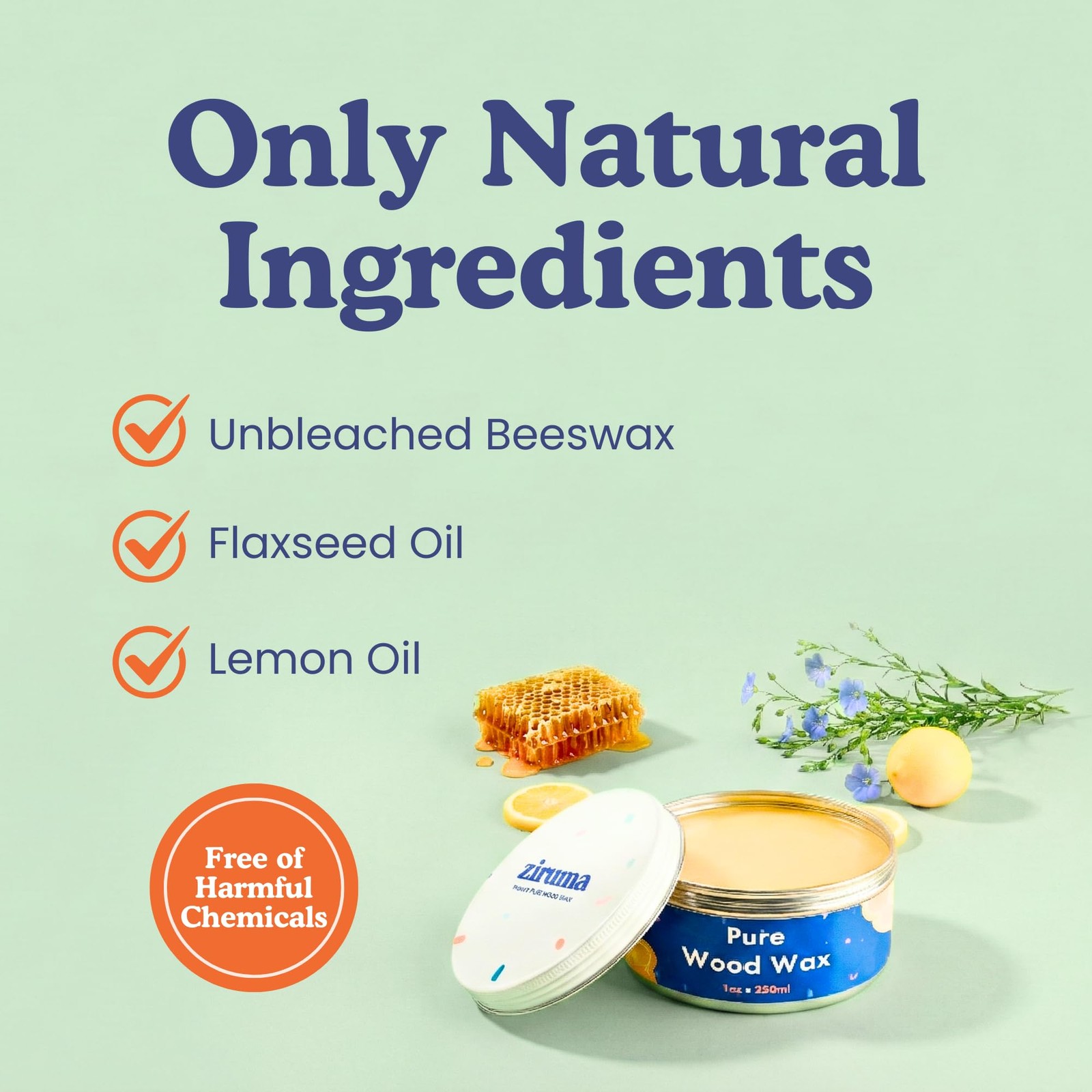 Non-Toxic Wood Wax, Mineral Oil Free, Made of Beeswax & Natural Oils, 7 oz | …