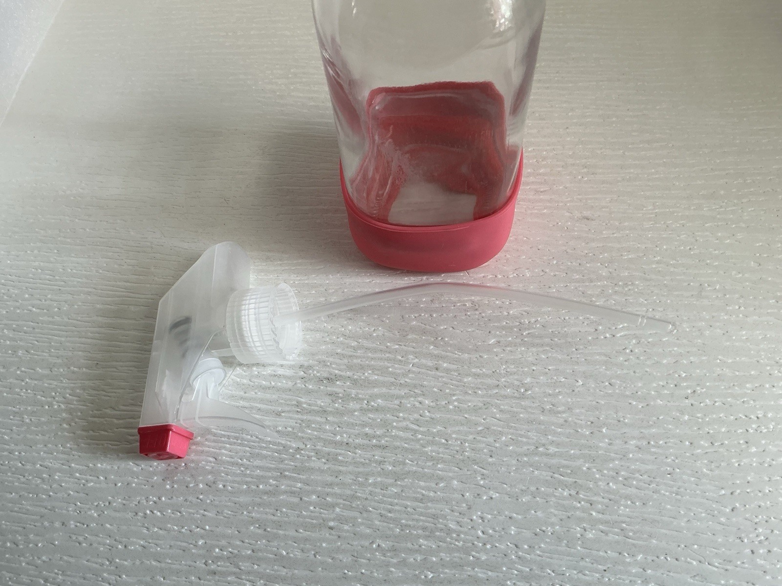 Grove Co. Glass Spray Bottle 16 Oz Pink Silicone Sleeve Multi Purpose