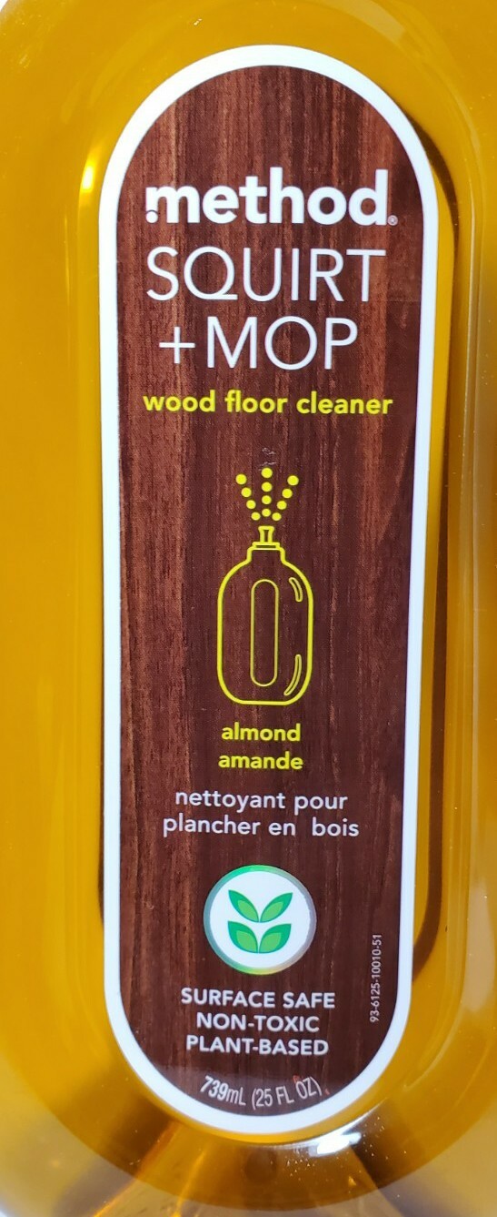 Method Squirt + Mop Wood Floor Cleaner~ALMOND~Non-Toxic~25 oz