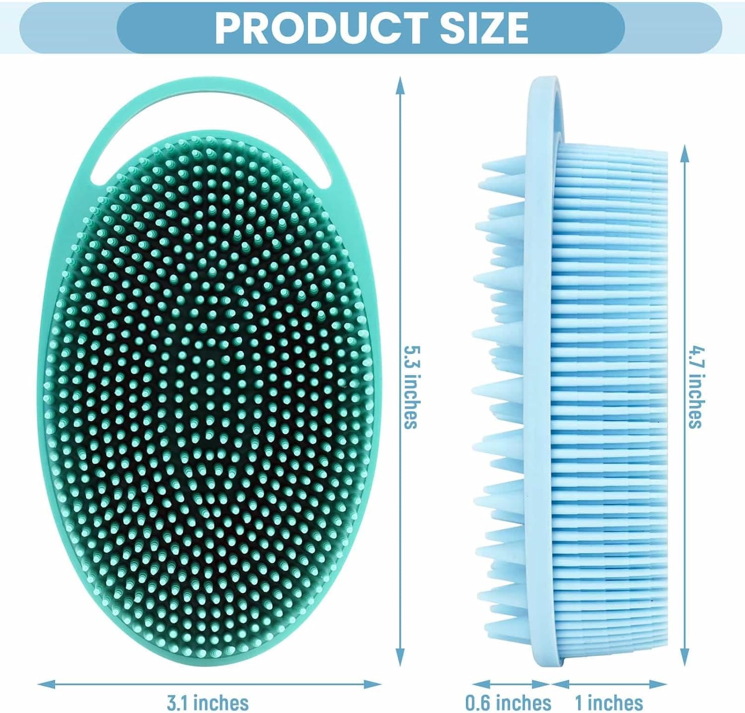 Silicone Body Scrubber, Premium Silicone Loofah for Women Men and Kids,