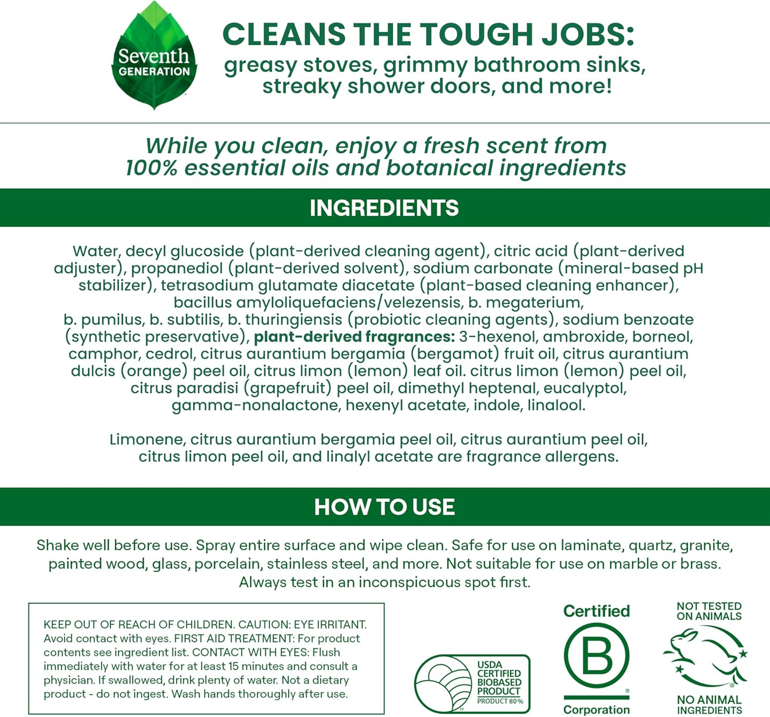 Seventh Generation Ultra Deep Probiotic Multi Surface Cleaner, 9.4 Fl Oz, Grapef