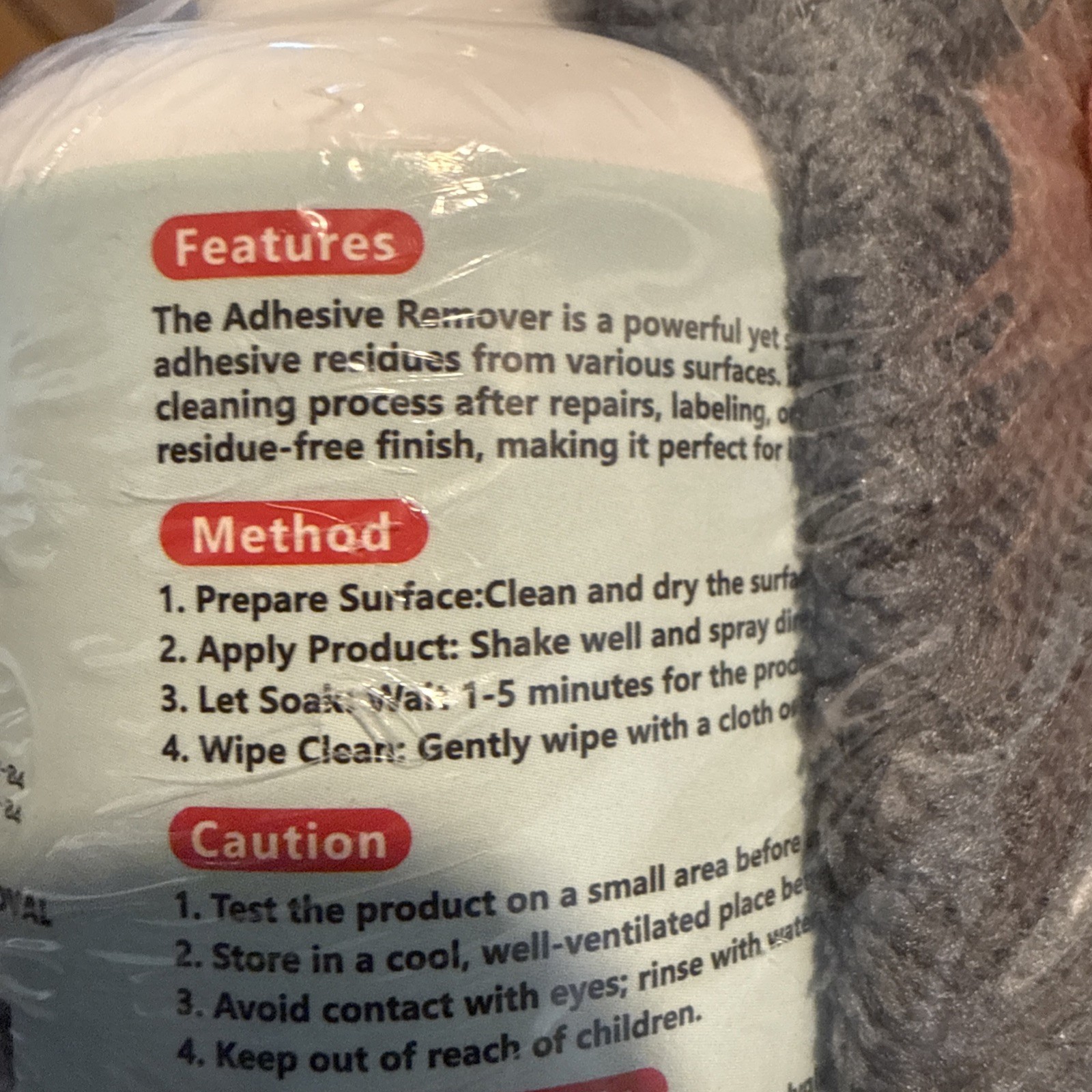 Gleamix Adhesive Remover~4.0 fl oz Sticker Remover Spray w/ Scraper & Towel~NIP
