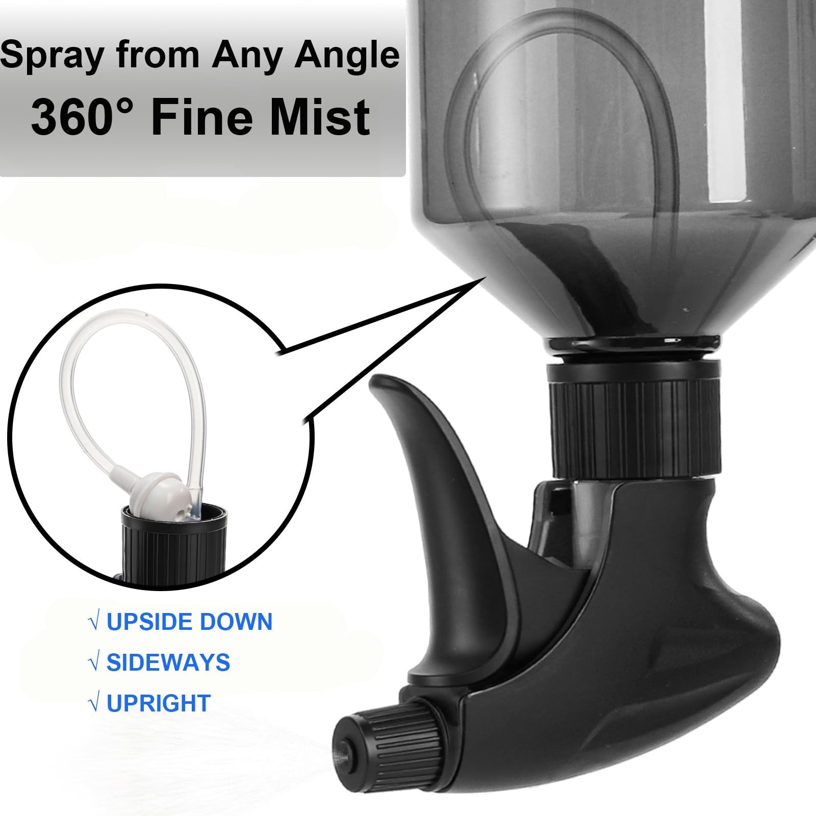6 Pack 17oz Fine Mist Spray Bottles – Refillable Plastic Containers for Cleaning