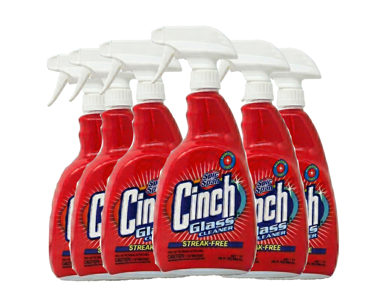 Spic and Span Cinch Glass Cleaner 32 oz Streak 6 Pack