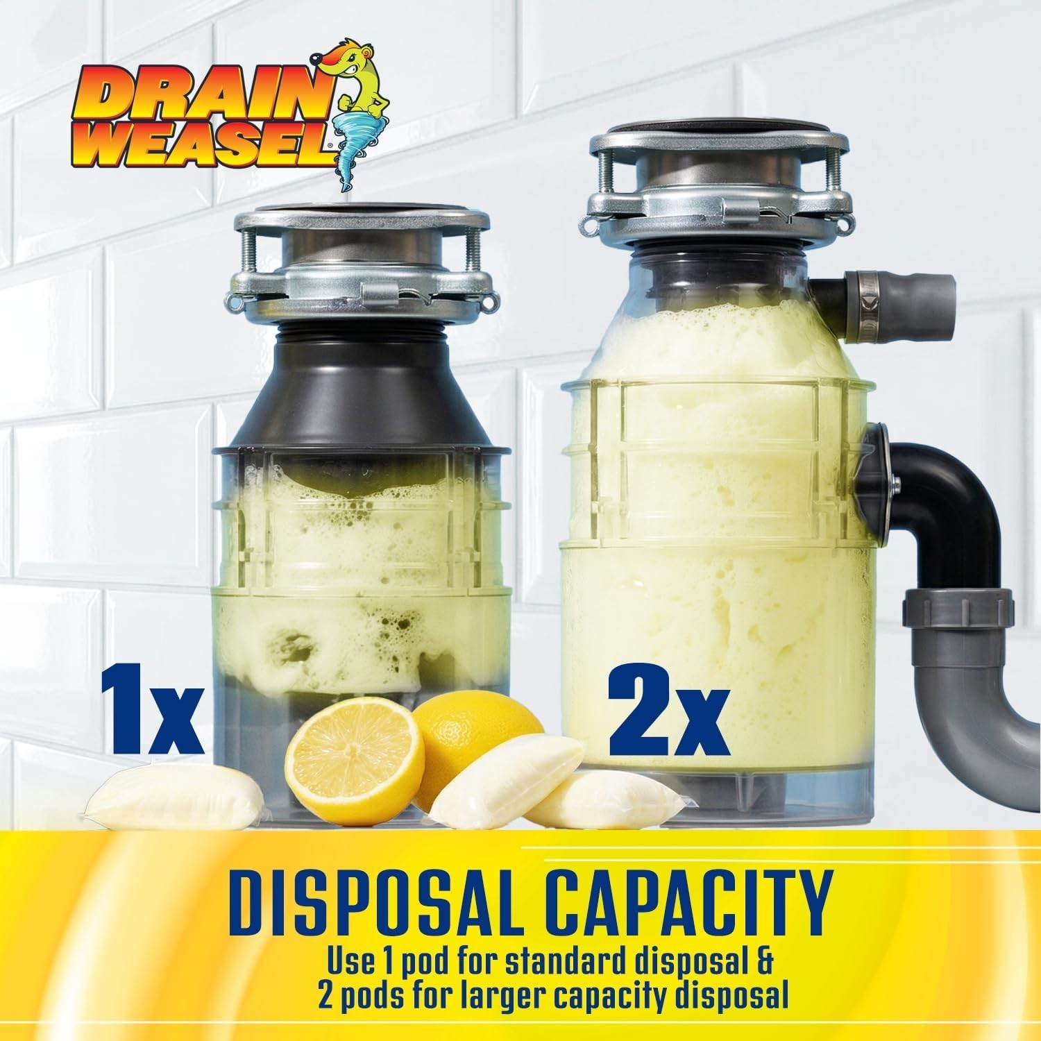 5-Piece Garbage Disposal Pods – Easy to Use Odor Control with Lemon Scent