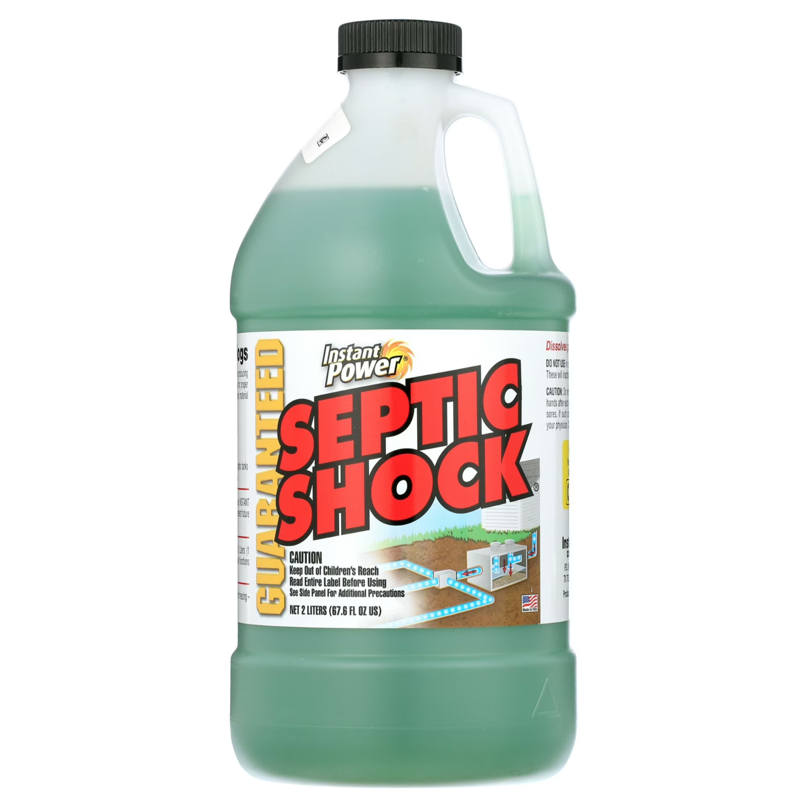Instant Power Septic Shock, 67.6 fl oz (2 Liter), Super Charged for Clogged Sept