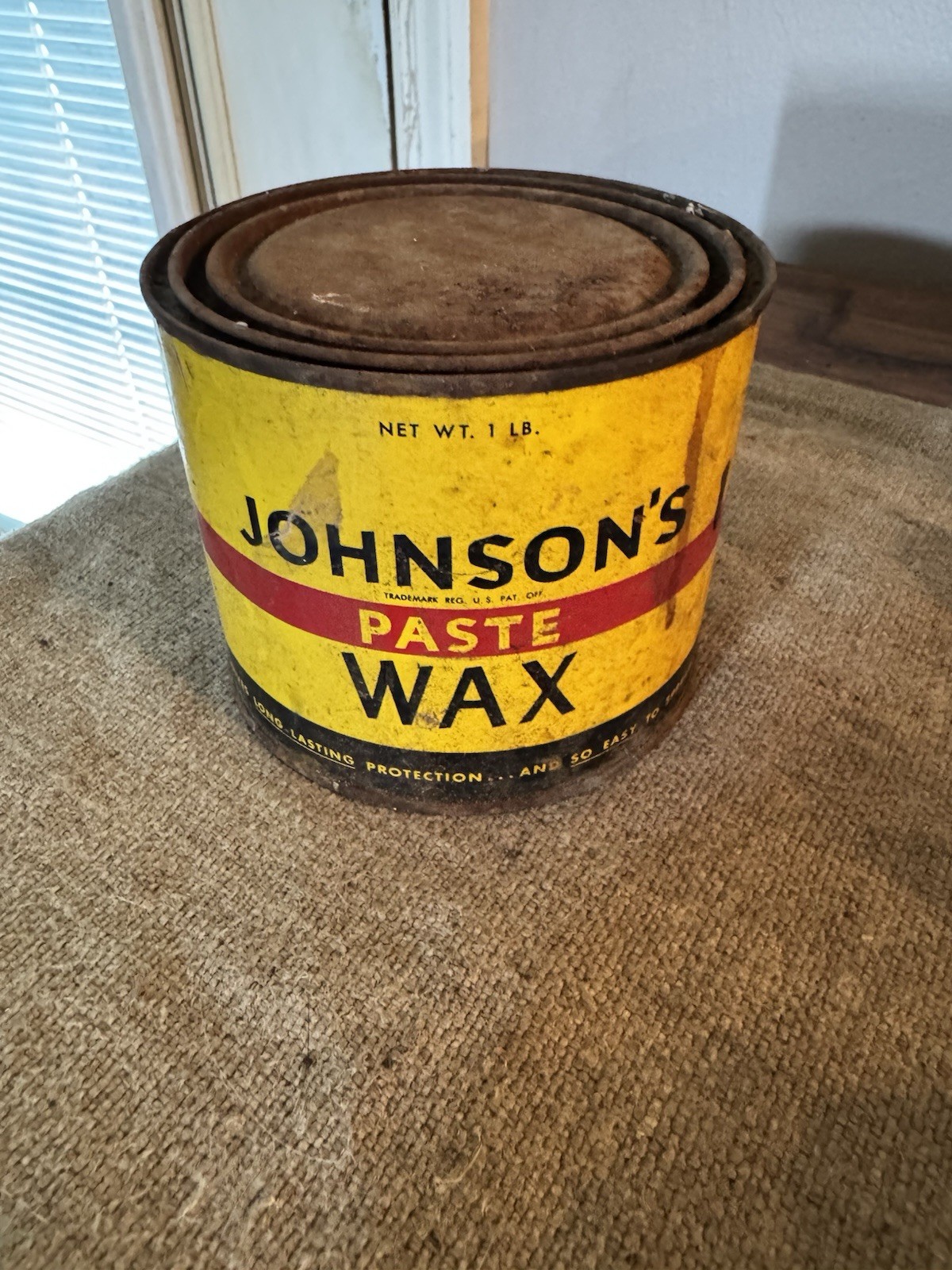 Original Formula Johnson’s Paste Wax 16 Oz. One Pound Can ALMOST Full See Photo