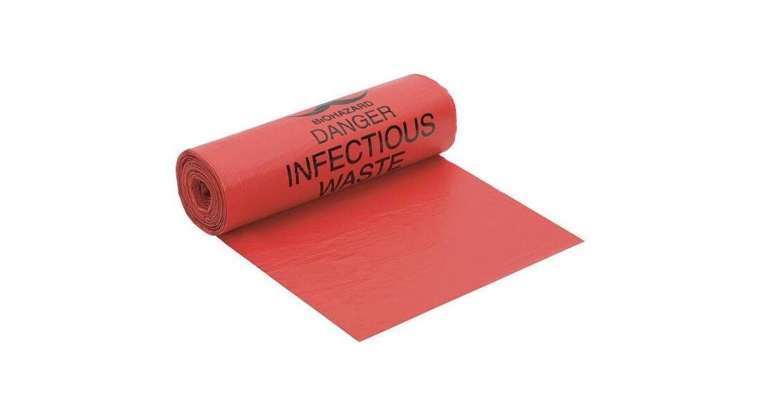 38 in. x 58 in. 60 Gal. 1.25 mil Size Red Biohazard Bag – pack of 5
