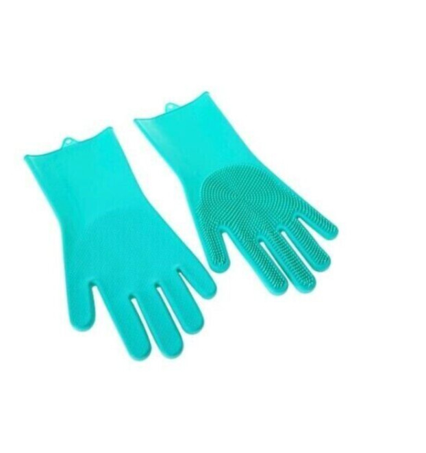 BEEKMAN 1802 Happy Place DISHWASHING Scrubber Gloves SMALL Green
