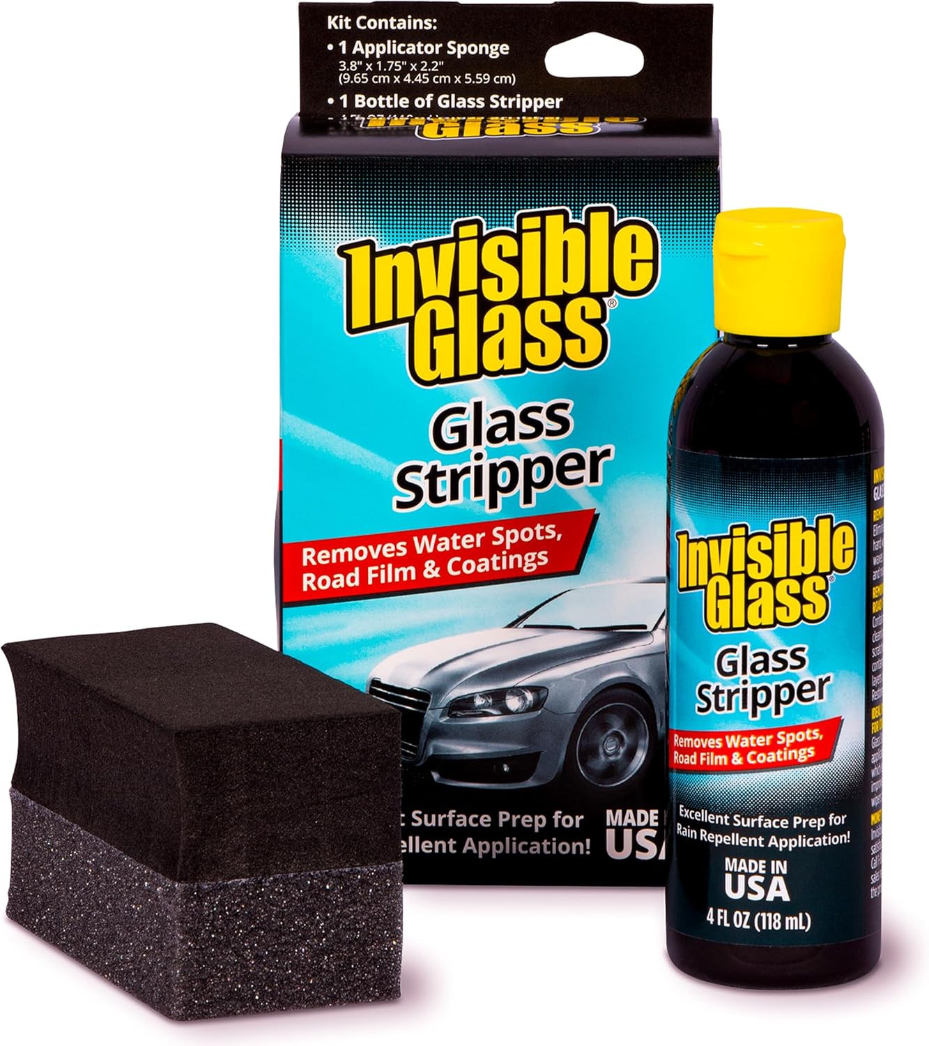 91411 Glass Stripper Water Spot Remover Kit – Cerium Oxide Based Auto Glass Poli