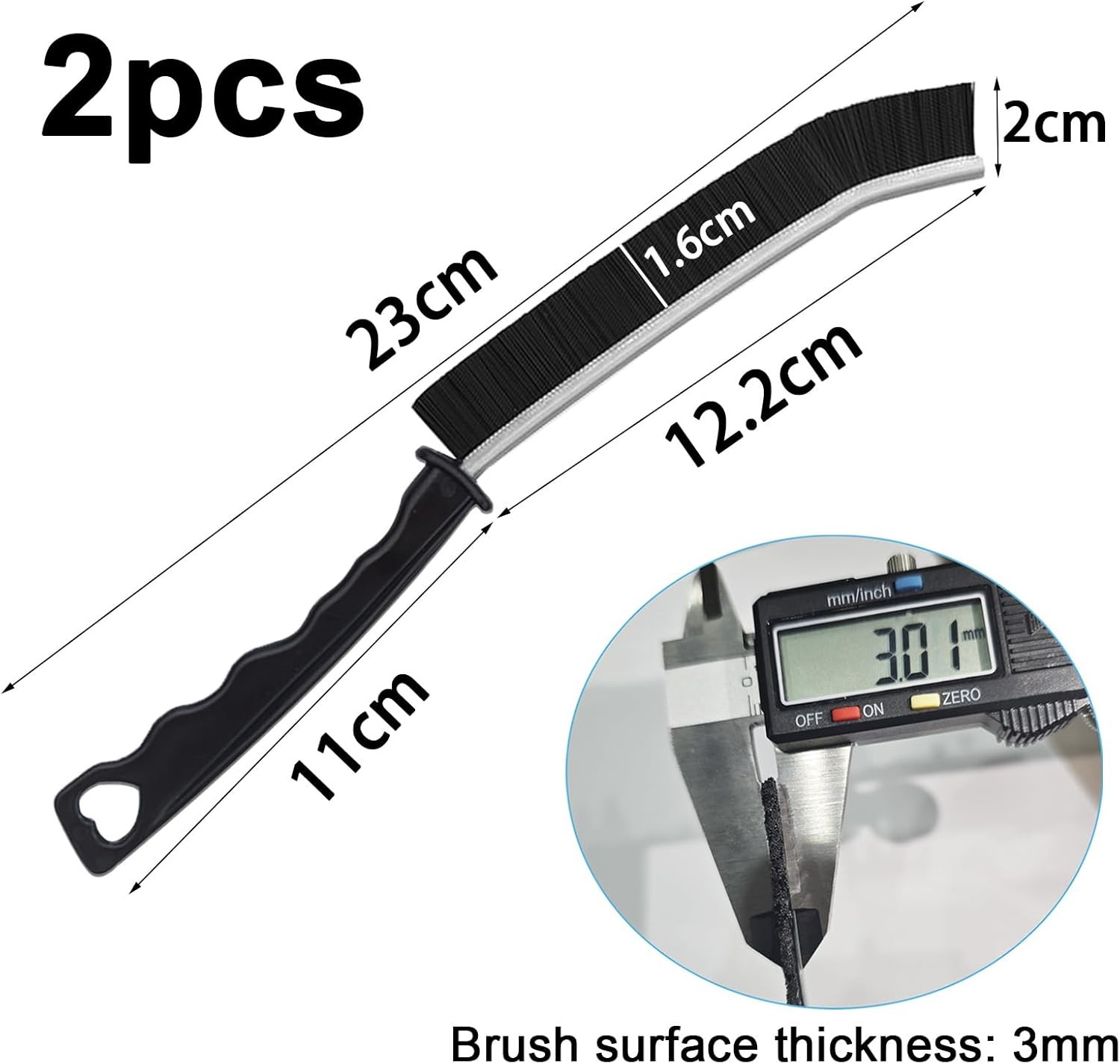 2pcs Hard Bristle Crevice Brush, Gap & Grout Cleaner, Tile & Kitchen Window Bath
